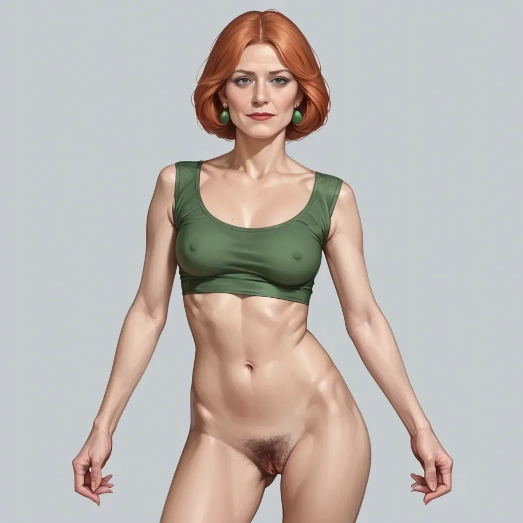 realistic realistic,full detailed,accurate.realistic realistic,full detailed,accurate,lois griffin,mature,milf,petite chest,skinny,slim,visible hairy pussy,crop top,rear view,back view