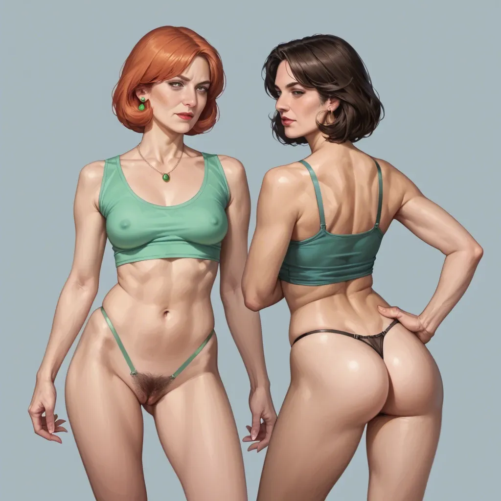 realistic realistic,full detailed,accurate,full detailed,lois griffin,mature,milf,petite chest,skinny,slim,visible hairy pussy,crop top,thong,rear view