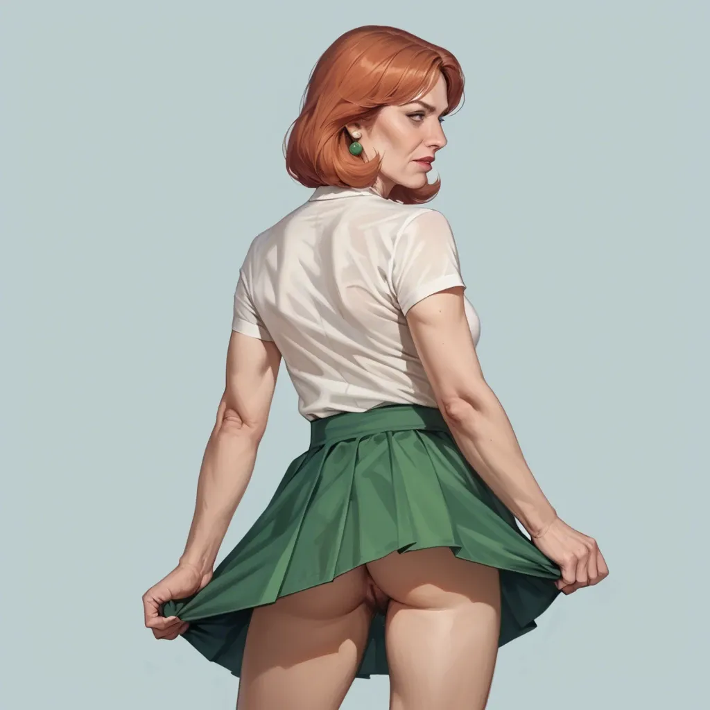 realistic realistic,full detailed,accurate,realistic realistic,lois griffin,mature,milf,petite chest,skinny,slim,hairy pussy,shirt,pulls down thong,rear view