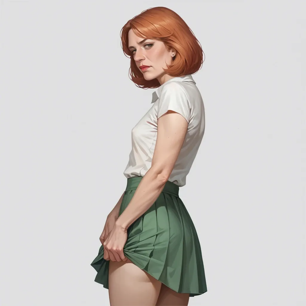 realistic realistic view,full detailed,accurate,lois griffin,mature,flat chest,petite,skinny,slim,hairy cleft of venus,shy,shirt,upskirt,shy,rear view,side view