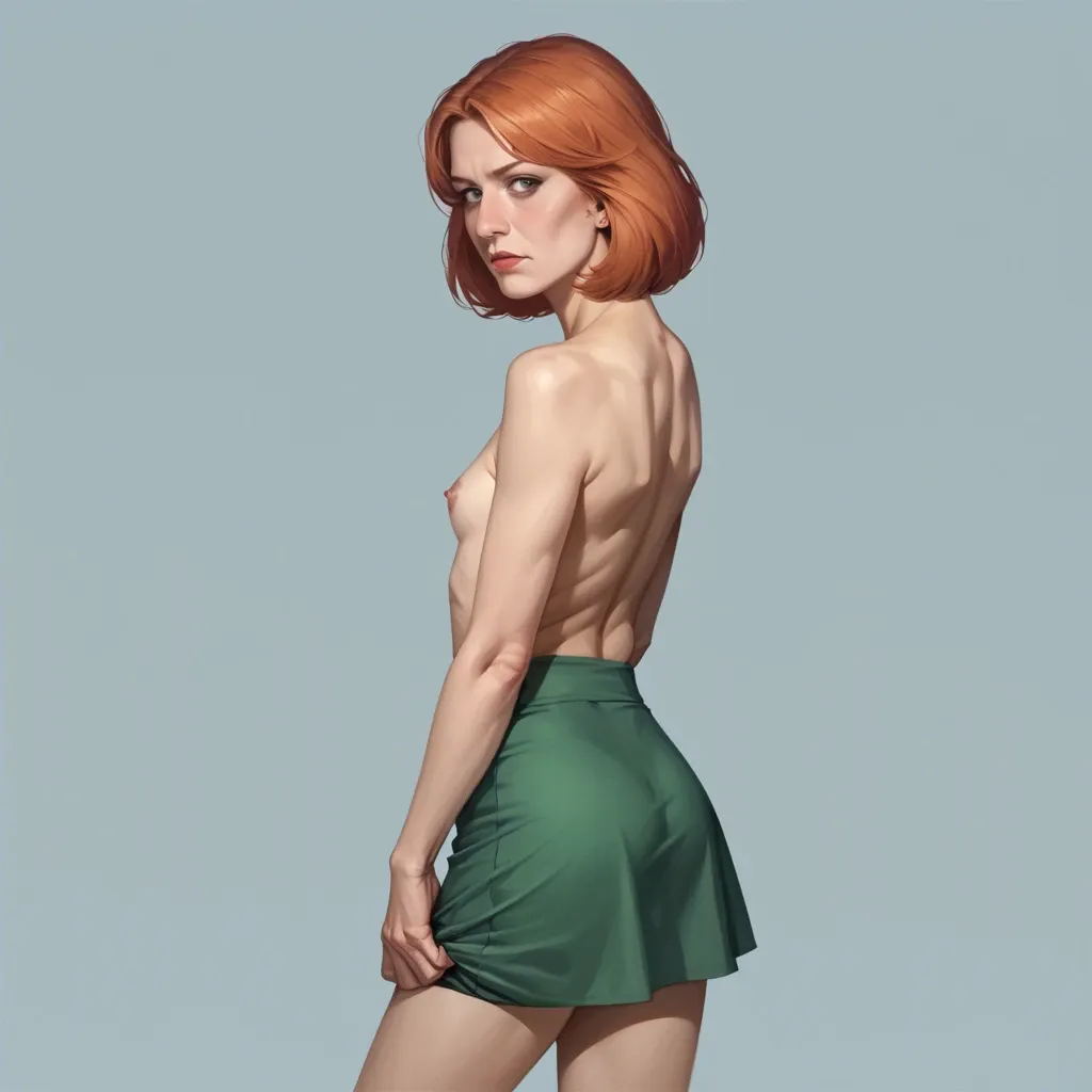 realistic realistic,full detailed,accurate,lois griffin,mature,flat chest,petite,skinny,slim,cleft of venus,shy,shirt,upskirt,shy,rear view,side view