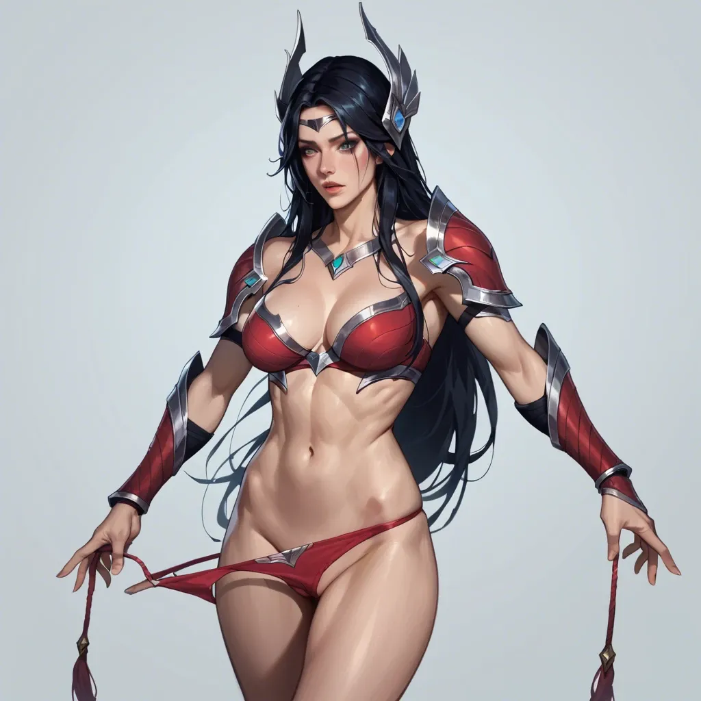 Irelia from league of Legends undressing the panties