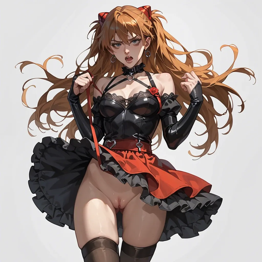 asuka langley in gothic skirt