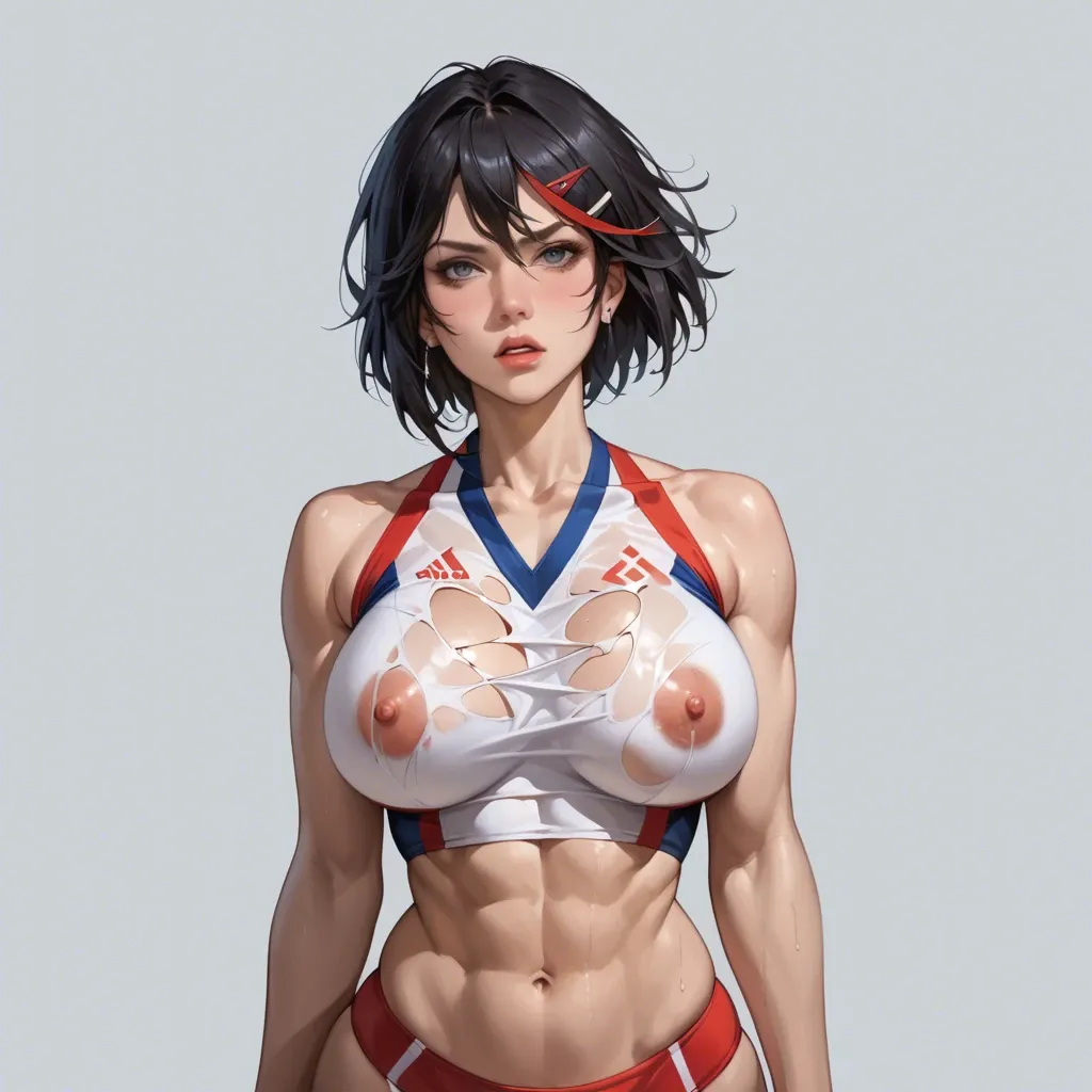 1 woman, milf, ruyko matoi, huge breast, sexy sport outfit