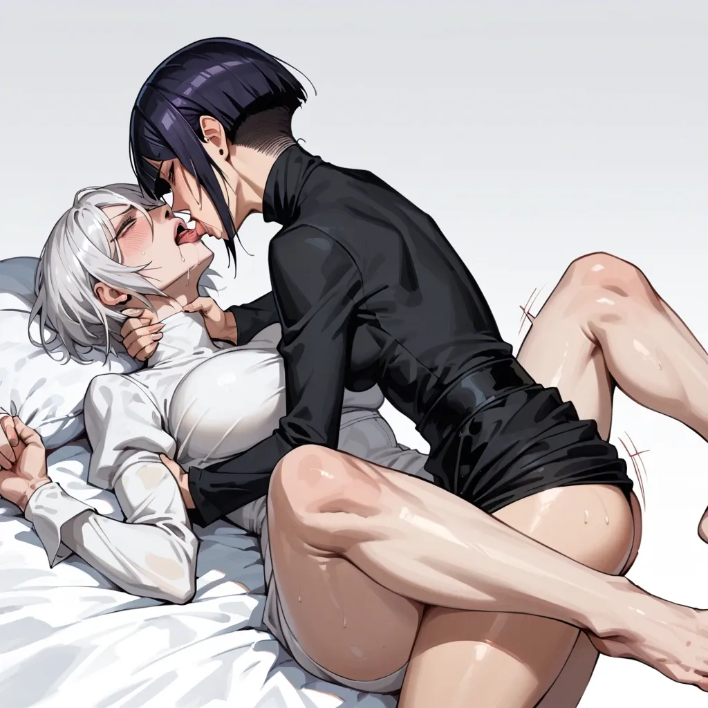 giant milf futanari kyoka jiro with smug expression fucking fully clothed yorha 2b with drooling struggling face,missionary,plapping,futa with female,blushing,grabbing neck,deep penetration,french kissing,leg lock,hugging