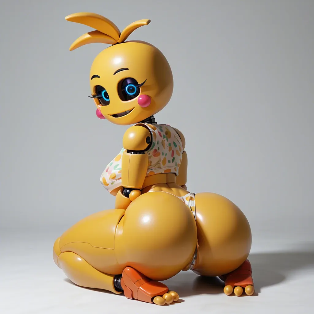 Toy Chica, five nights at Freddy's 2, nice ass, big booty, nice tits, in clothes, 2d style