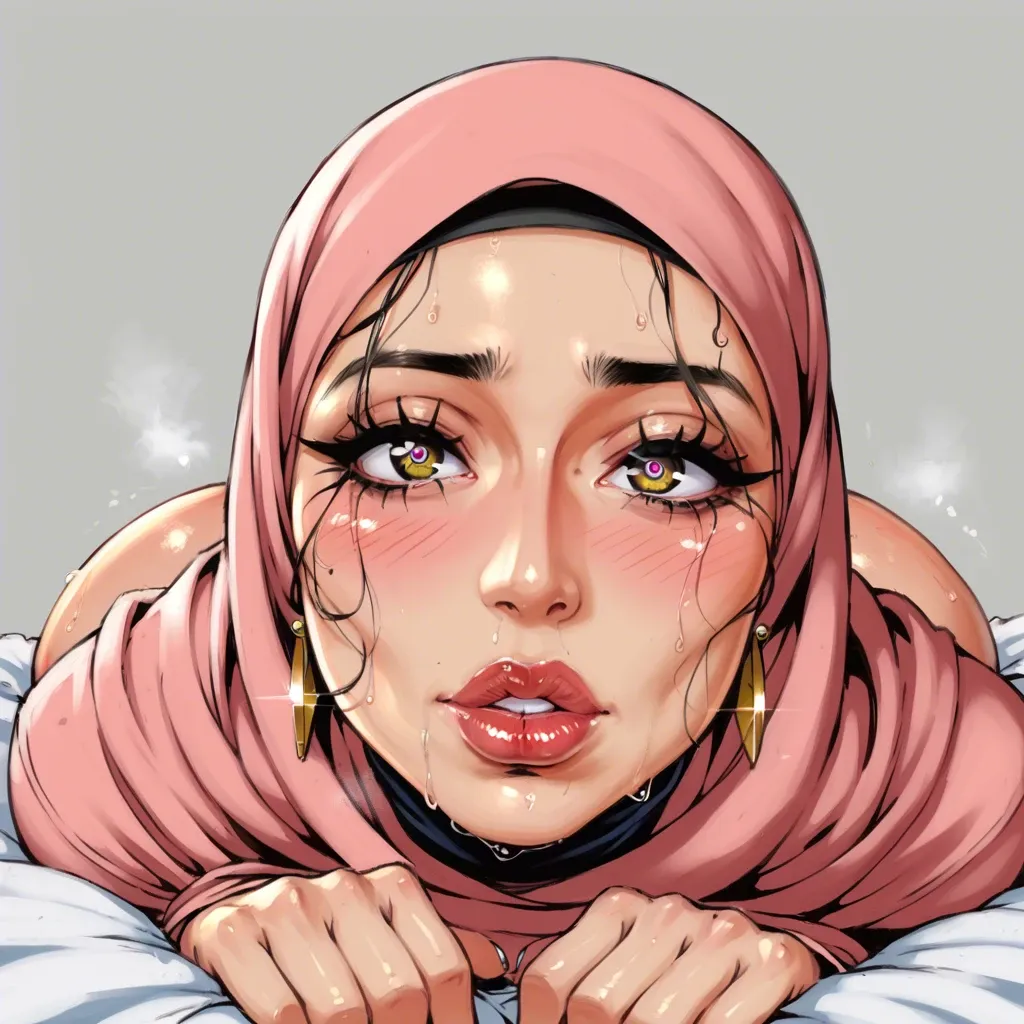 Hijab, hdr, blush, wet skin, sweaty,  pov, extremely beautiful, long eyelashes, thick eyelashes, gold earrings, big lips, ext, butt sticking out, boss in bed, deep buttcrack, flirty, round eyes, dimorphic feminine face, focus on legs , bulging ass,light  blonde highlights, freckles, perfect skin,black pantyhose, transparent tight shirt, golden headdress, diamond earrings, handjobs ,diamond necklace, diamond bracelet, shaved vagina, oiled skin, tan lines, belly chain, gold choker,pantyhose, detailed feet  and stockings footin backround, foot focus , feet , legs up, backview