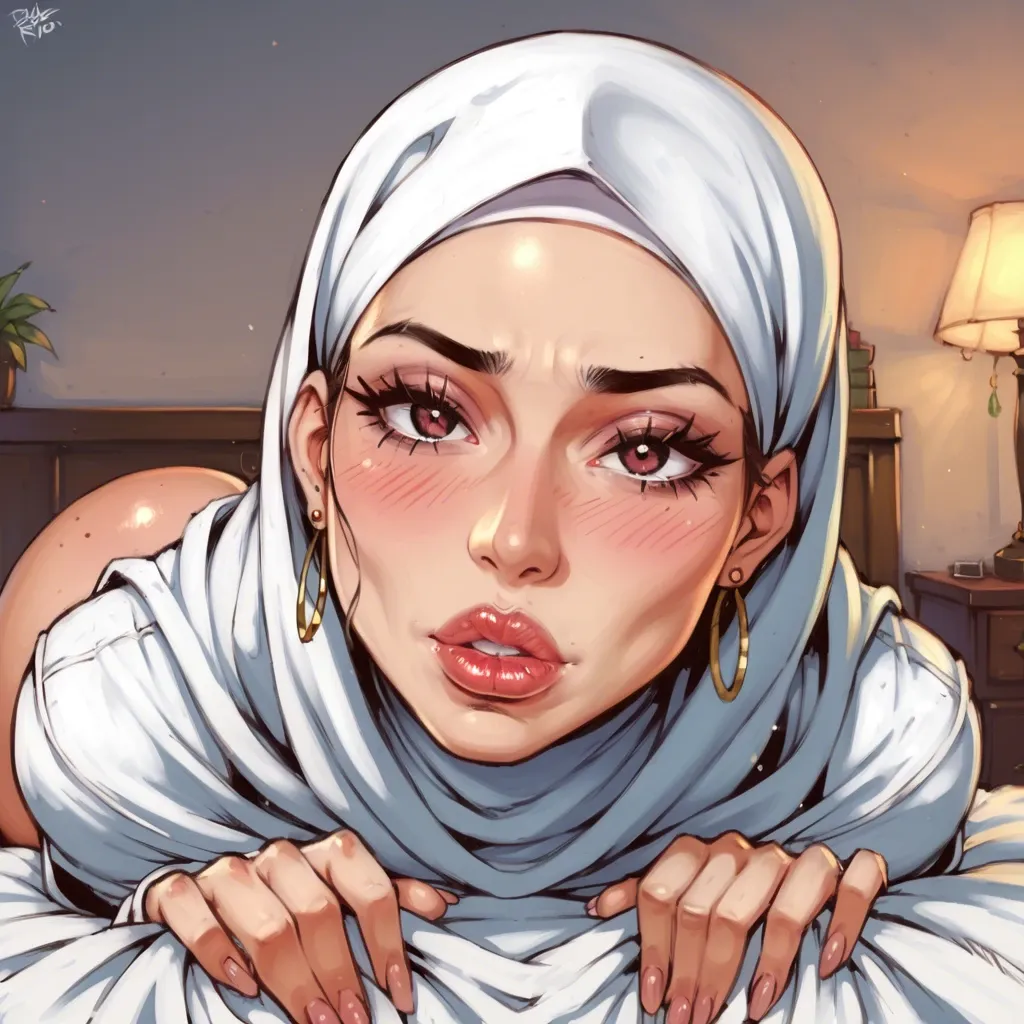 hdr, blush,beautiful, perfect face, hijab, perfect skin, long eyelashes, thick eyelashes, gold earrings, big lips, (round buttocks: 1.3), bulging butt, butt sticking out, looking viewer, boss bed, (gluteal cleft: 1.1), waist, flirty, round eyes, dimorphic feminine face, (deep butt crack: 1.1), deep ass crack, bubble butt, focus on pussy, bulging ass, eyeshadow, hinata, tan skin, freckles, thick lips, dynamic pose, perfect skin, beautiful face, transparent tight shirt, golden headdress, diamond earrings, diamond necklace, diamond bracelet, shaved vagina, tan lines, belly chain, gold choker, cum on booty, doggy style,detailed feet, wet clothes feet focus black pantyhose