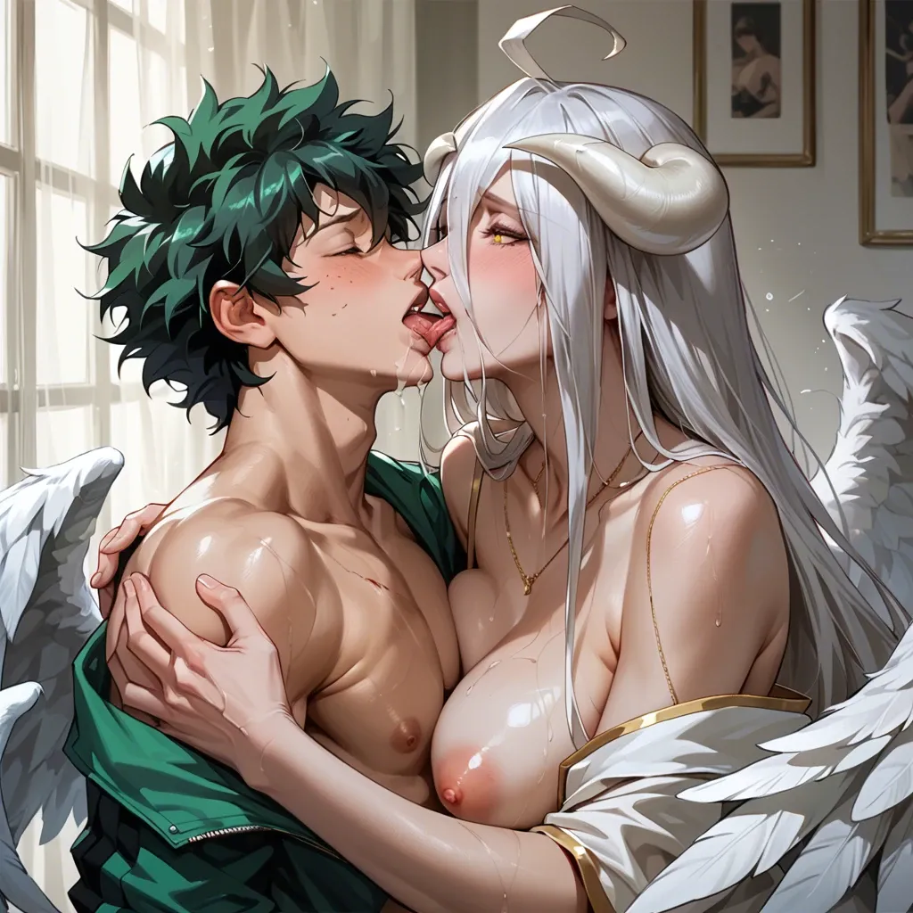 Albedo kisses midoriya izuku