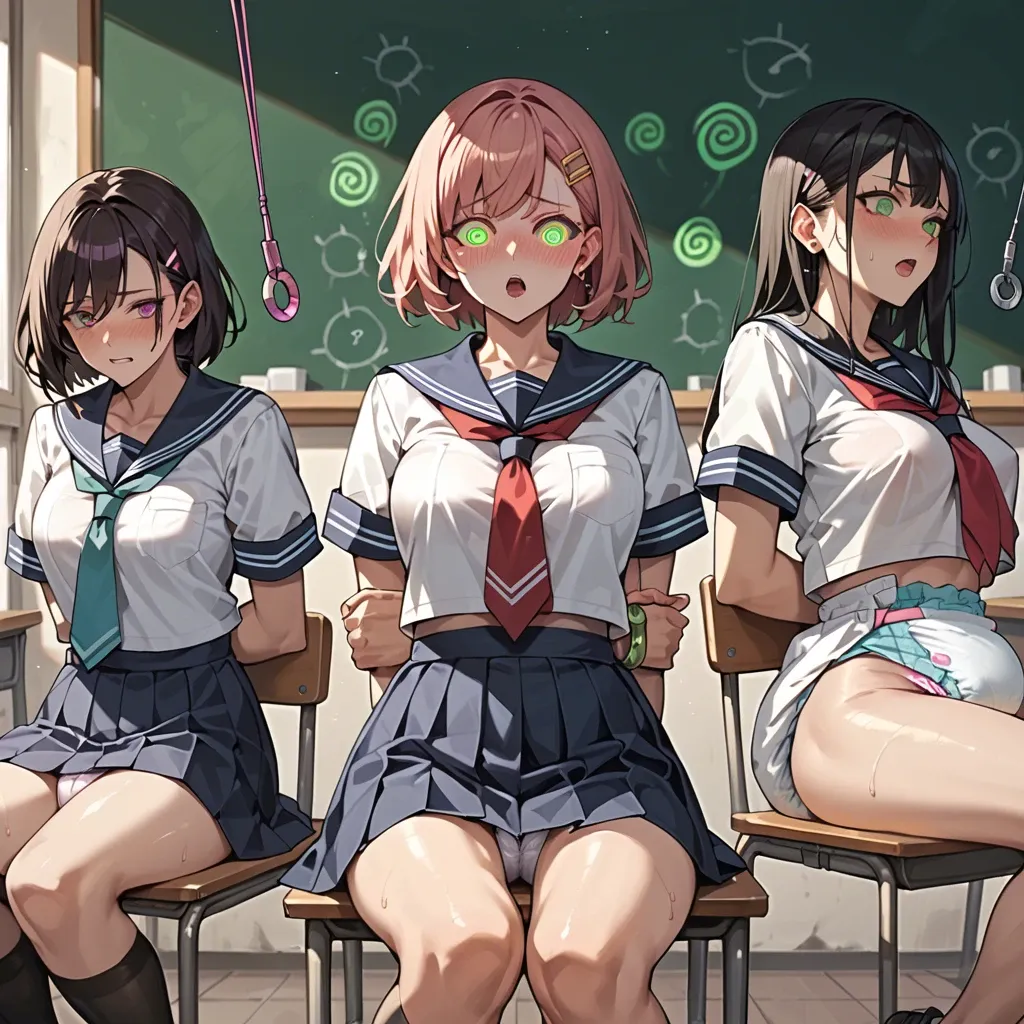 In a diaper, anime 3 girls hypnosis mind control green spiral regression of sperm in a school uniform fuck with tentacles in a classroom serafina