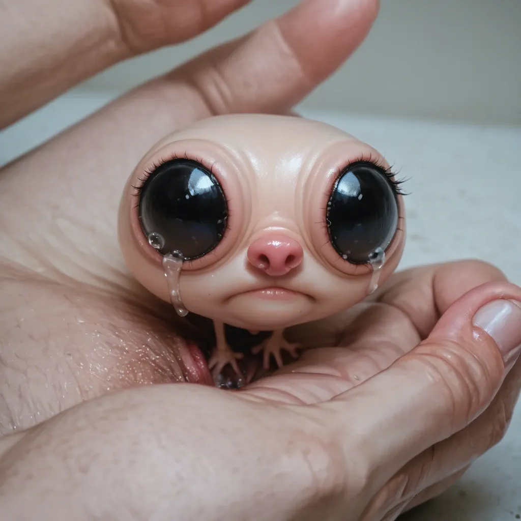 real photo, real, detailed, photo realism, high resolution, disney, huge head, huge eyes, cute nose, mini, mini body,  skinny, mini chest, crying, vaginal sex, legs hold