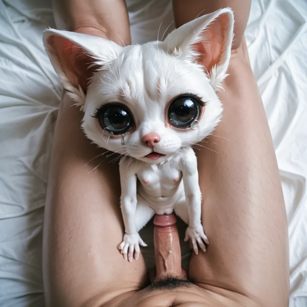 real photo, real, detailed, photo realism, high resolution, large head, huge eyes, cute nose, mini, mini body,  skinny, mini chest, crying, vaginal sex, legs hold