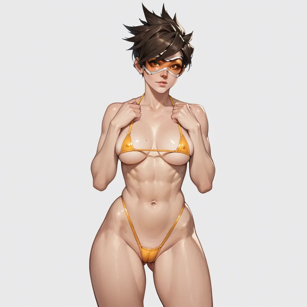 tracer,solo ,micro bikini, wide hips