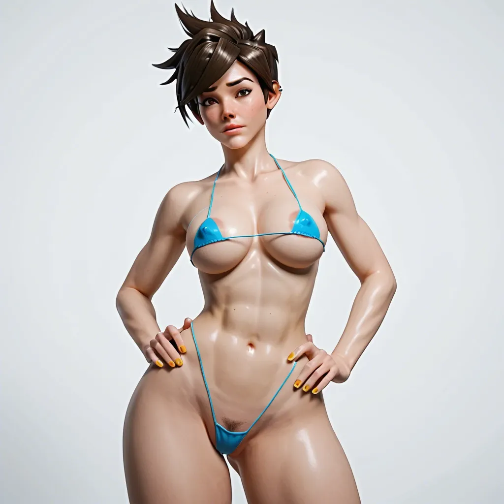 tracer,solo ,micro bikini, huge hip, 3D