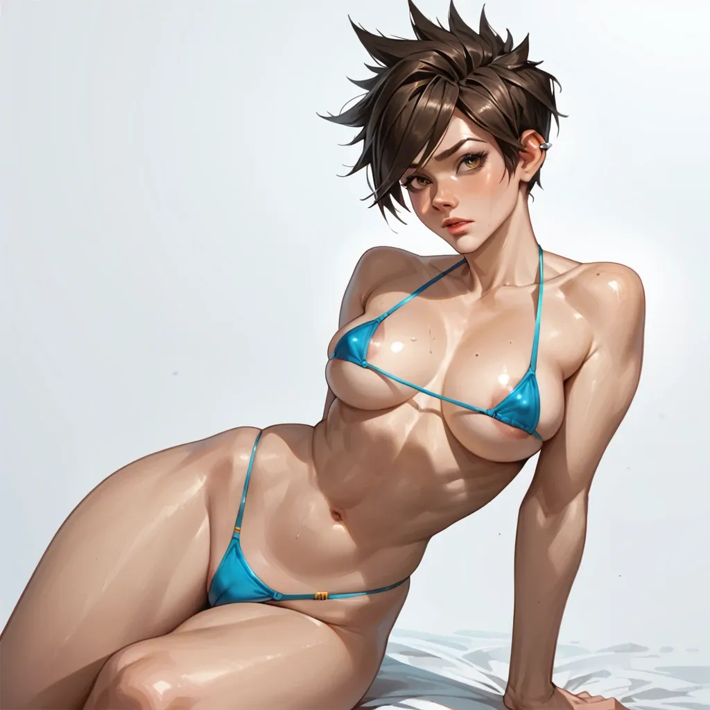 tracer,solo ,micro bikini, wide hips