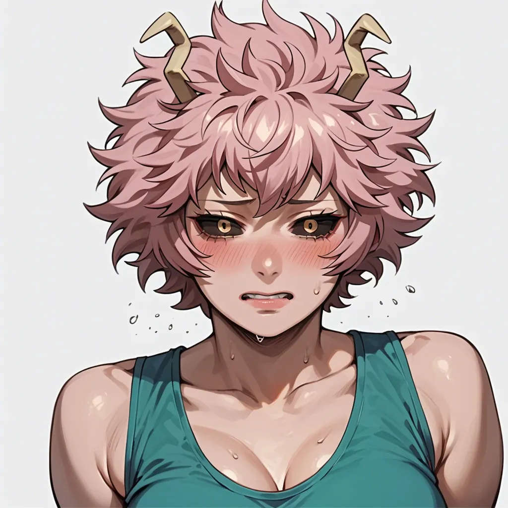 Mina ashido my hero academia naked embarrassed at school  blushing no clothes