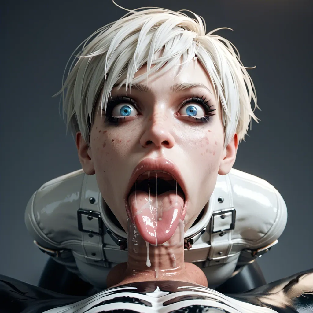 1femboy,3d,thick lips,albino,pale makeup,freckles,pixie cut,blue eyes,crazy eyes,taker view,venom,hyper penis,size difference,forcing deepthroat,tongue,saliva,straitjacket,throat fuck