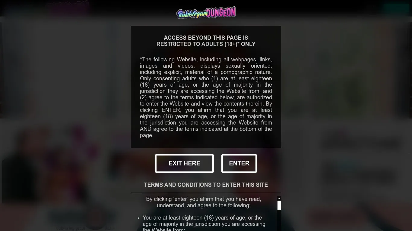 bubblegumdungeon.com snapshot