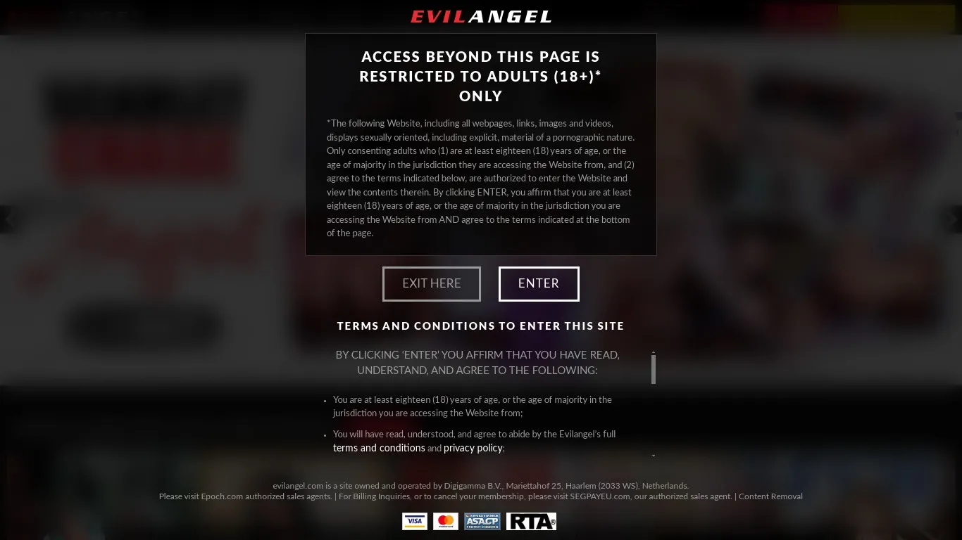 evilangel.com snapshot