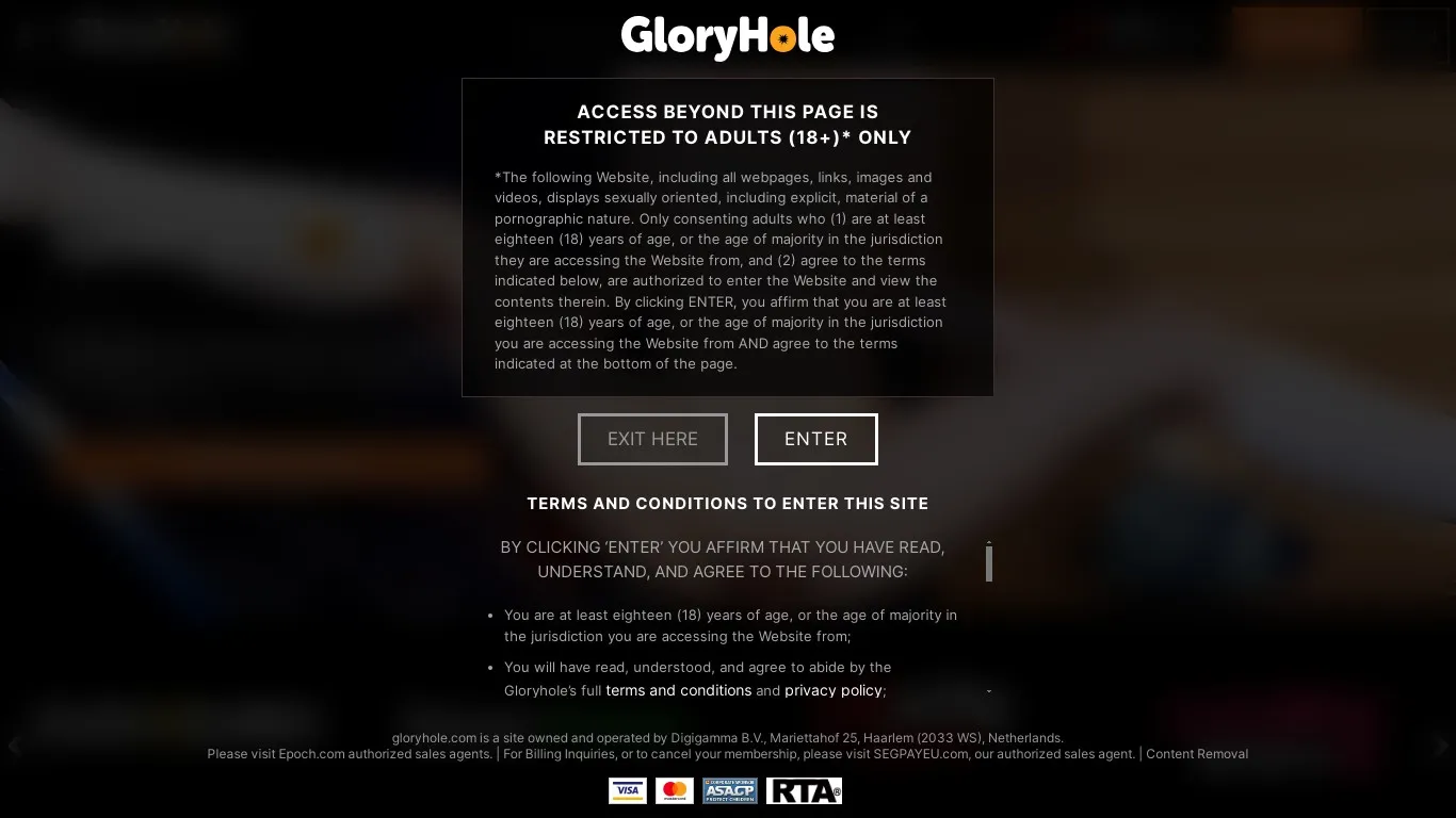 gloryhole.com snapshot