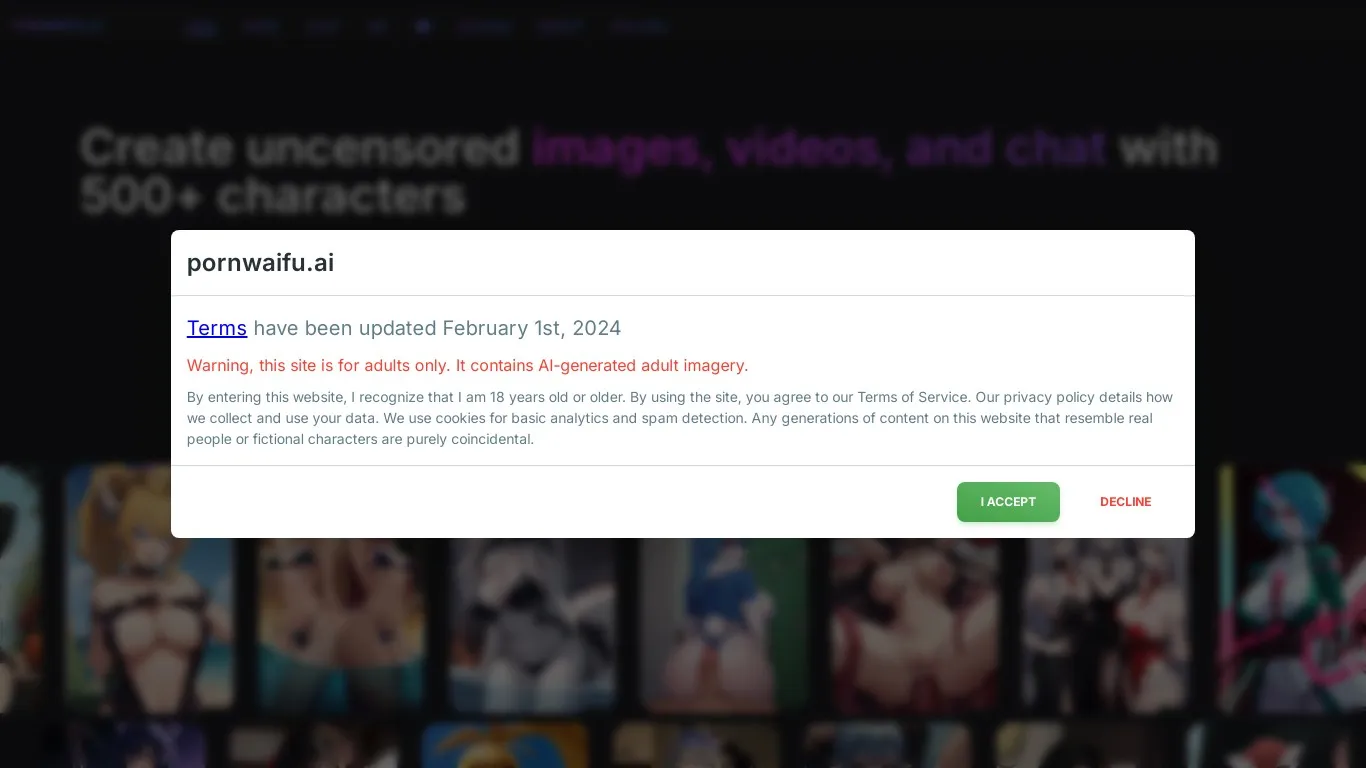 pornwaifu.ai snapshot