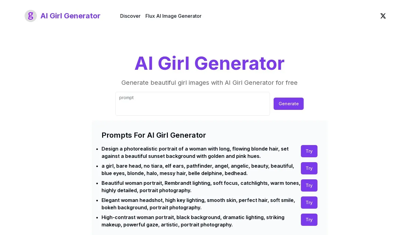 Ai-girl site snapshot