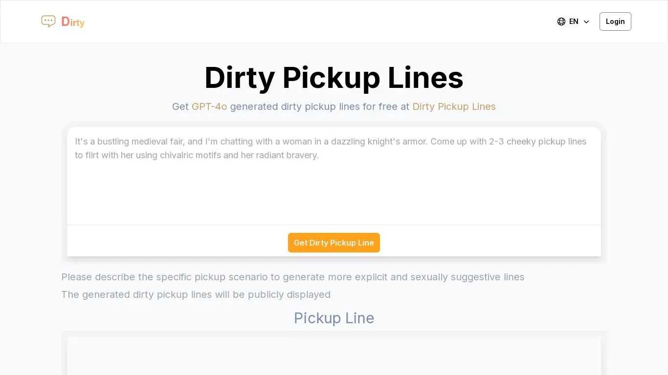 dirtypickuplines.org snapshot