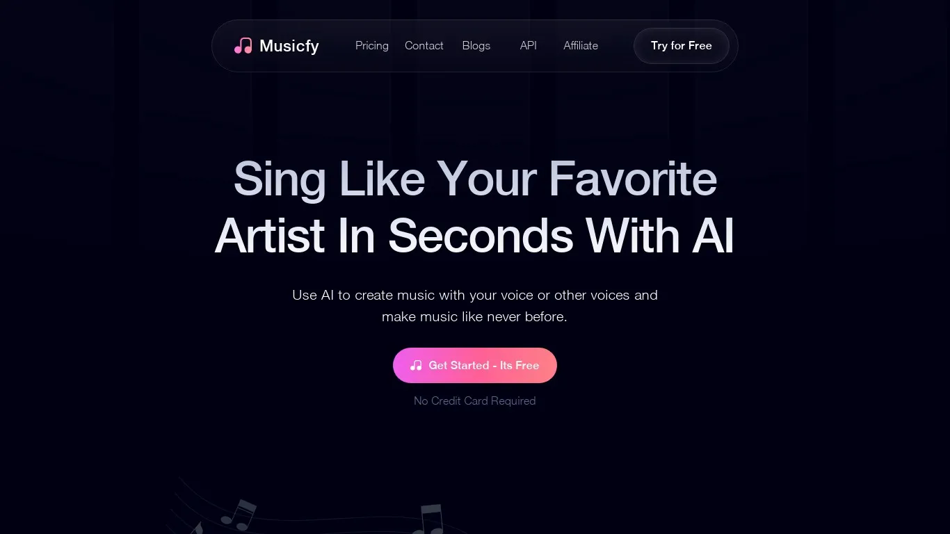 Musicfy AI snapshot