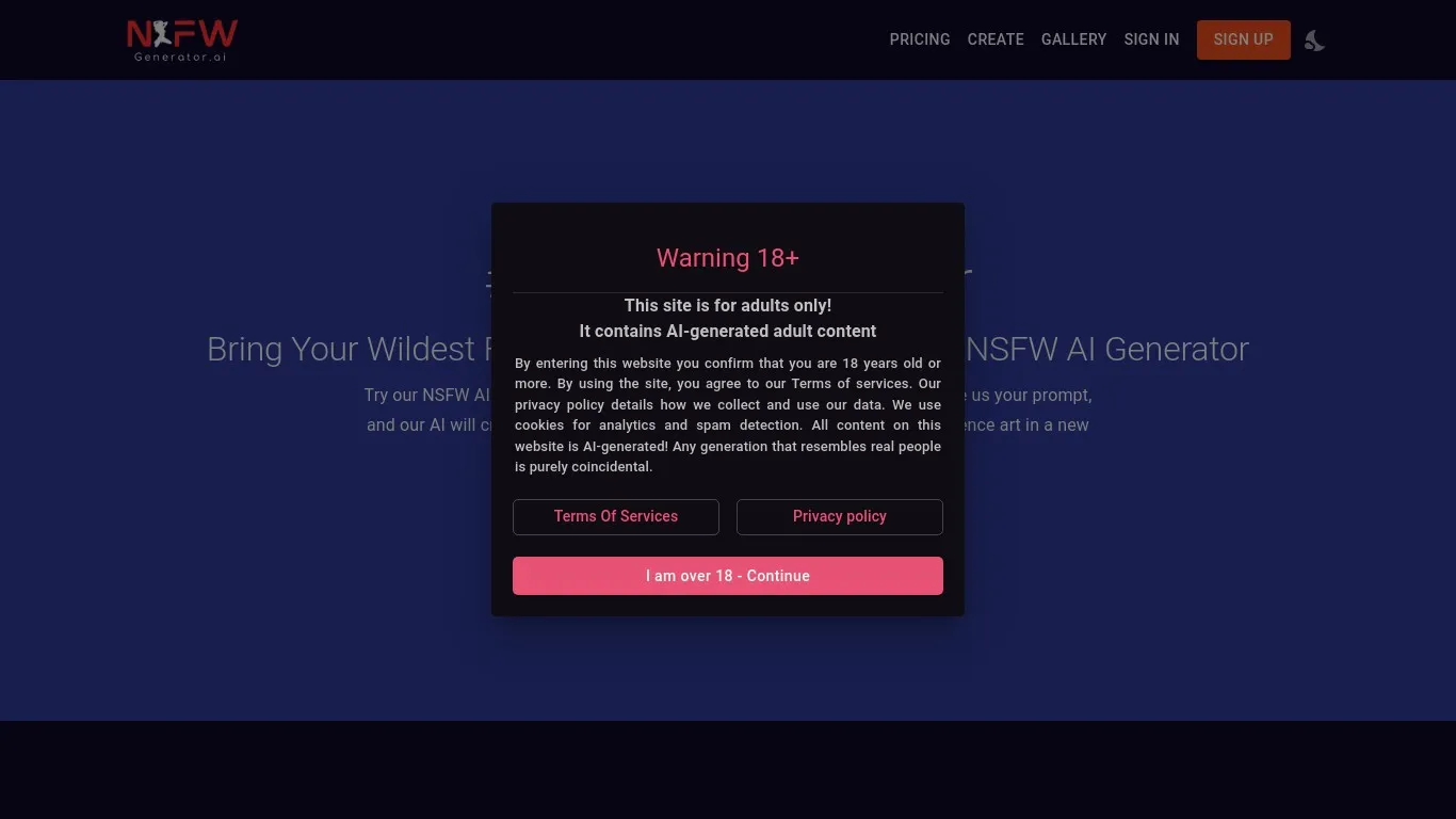 nsfwartgenerator.ai snapshot