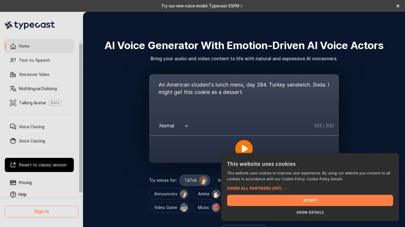 typecast.ai snapshot