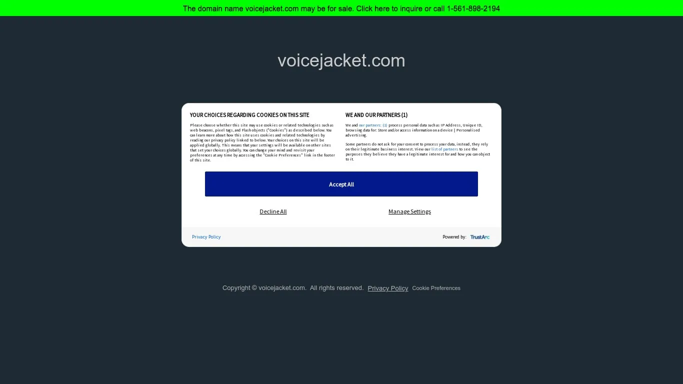 voicejacket.com snapshot